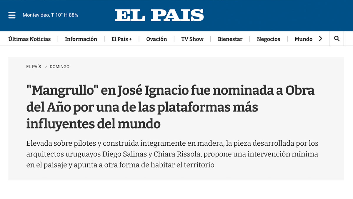 Mangrullo publicada en El País Uruguay